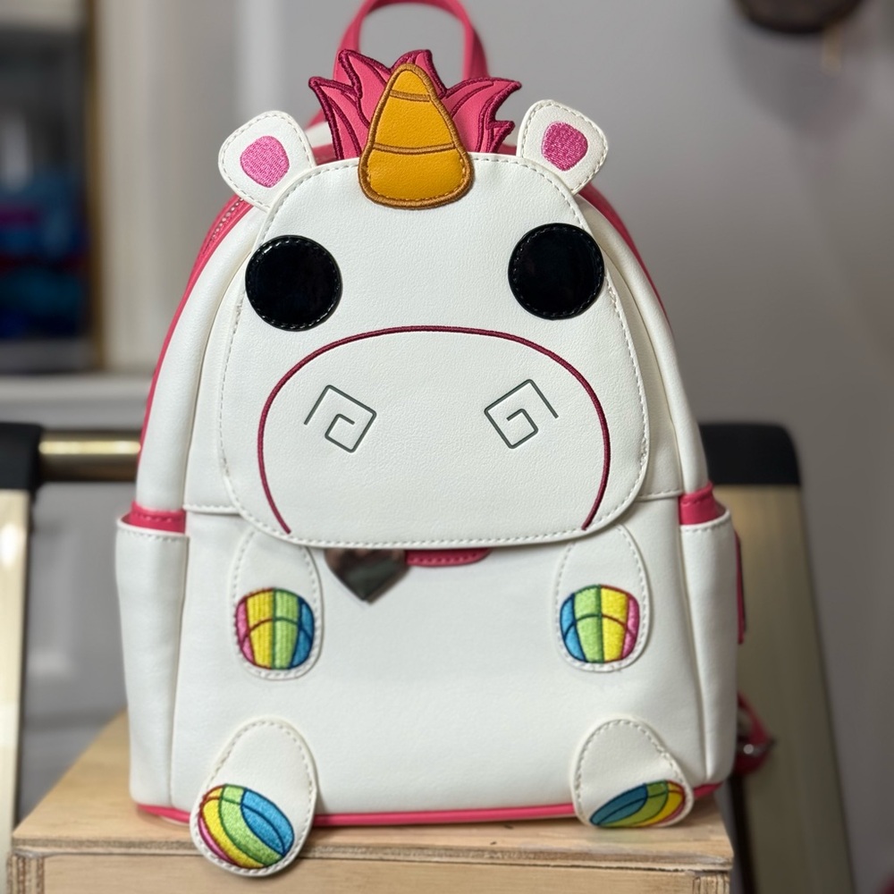 Unicorn Kids Backpack - White and Pink